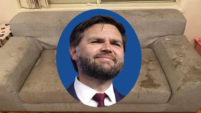 JD Vance Couch Cushion Story Hoax JD Vance sex couch meme example.