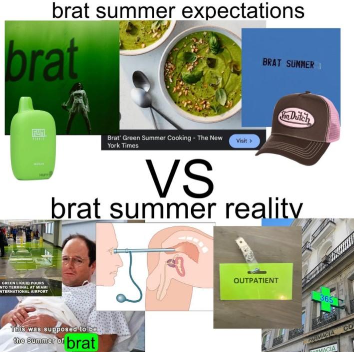 brat summer expectations vs reality brat summer expectations brat BRAT SUMMER FLUM Brat' Green Summer Cooking - The New York Times Visit > HUFF GREEN LIQUID POURS NTO TERMINAL AT MIAMI INTERNATIONAL AIRPORT Von Dutch VS brat summer reality This was supposed to be the Summer of brat OUTPATIENT 365 FARMACIA CO RMACIA