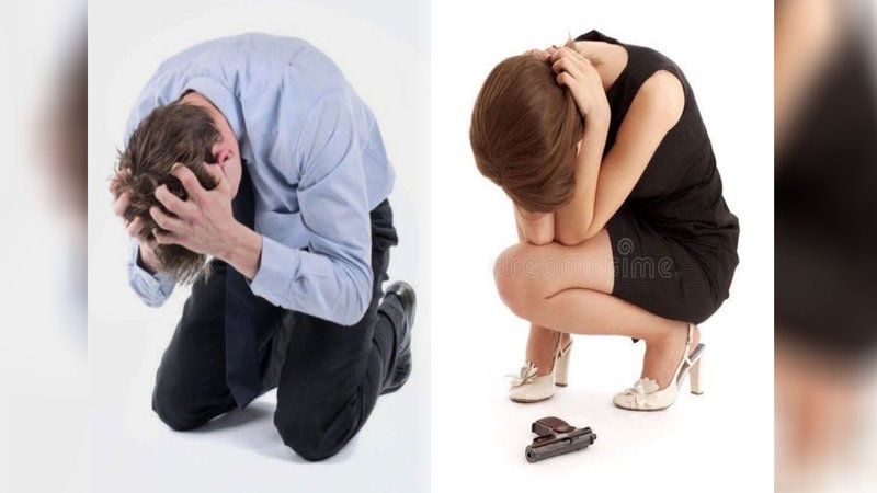 Man And Woman Crouching Man And Woman Crouching