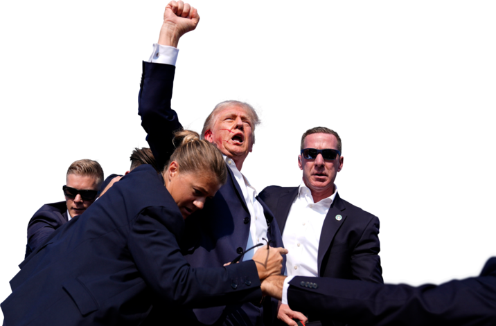 Donald Trump Raised Fist Transparent Template 0000