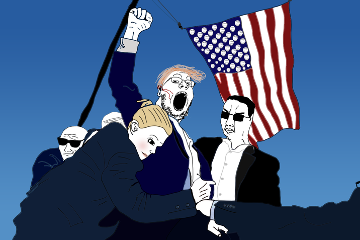 Donald Trump Raised Fist Soyjak Version
