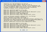 Rickrolled error message box Rickrolled error message box